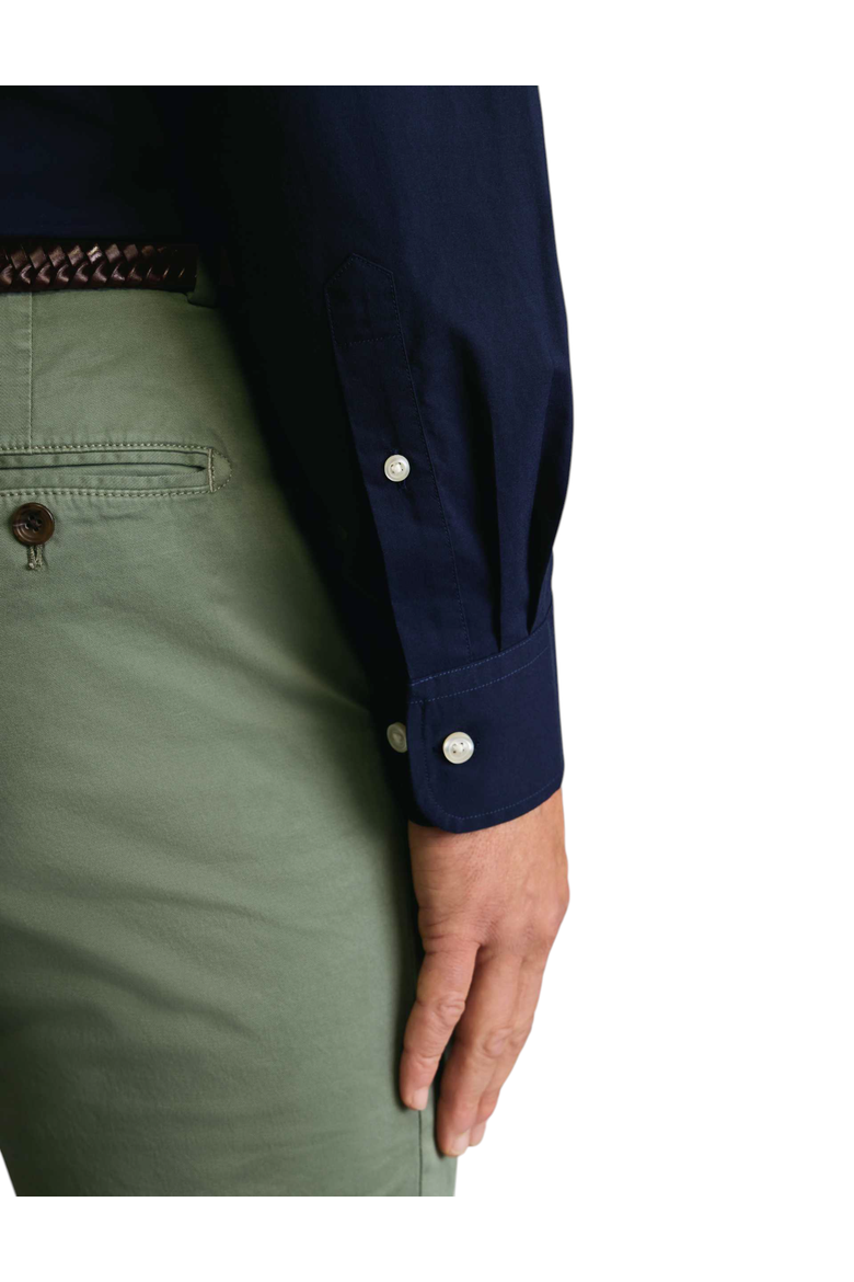 Plain Stretch Washed Poplin Shirt, Alternate, color, Dark Blue