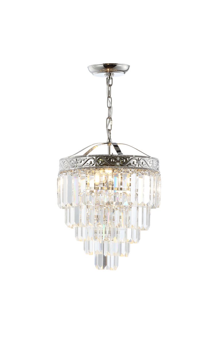 JONATHAN Y Wyatt 2-Light Crystal LED Chandelier, Main, color, 