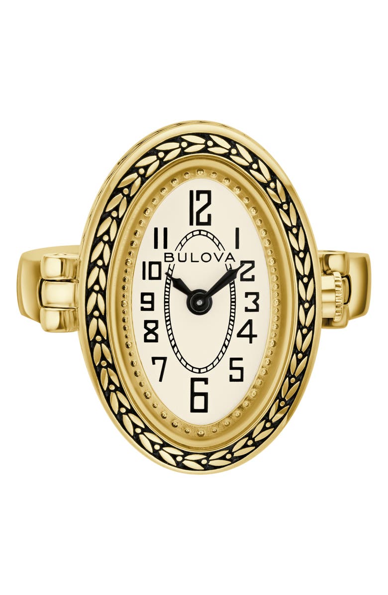 BULOVA Archive Series Art Deco Ring Watch, 17mm x 24mm, Main, color, Gold-Tone