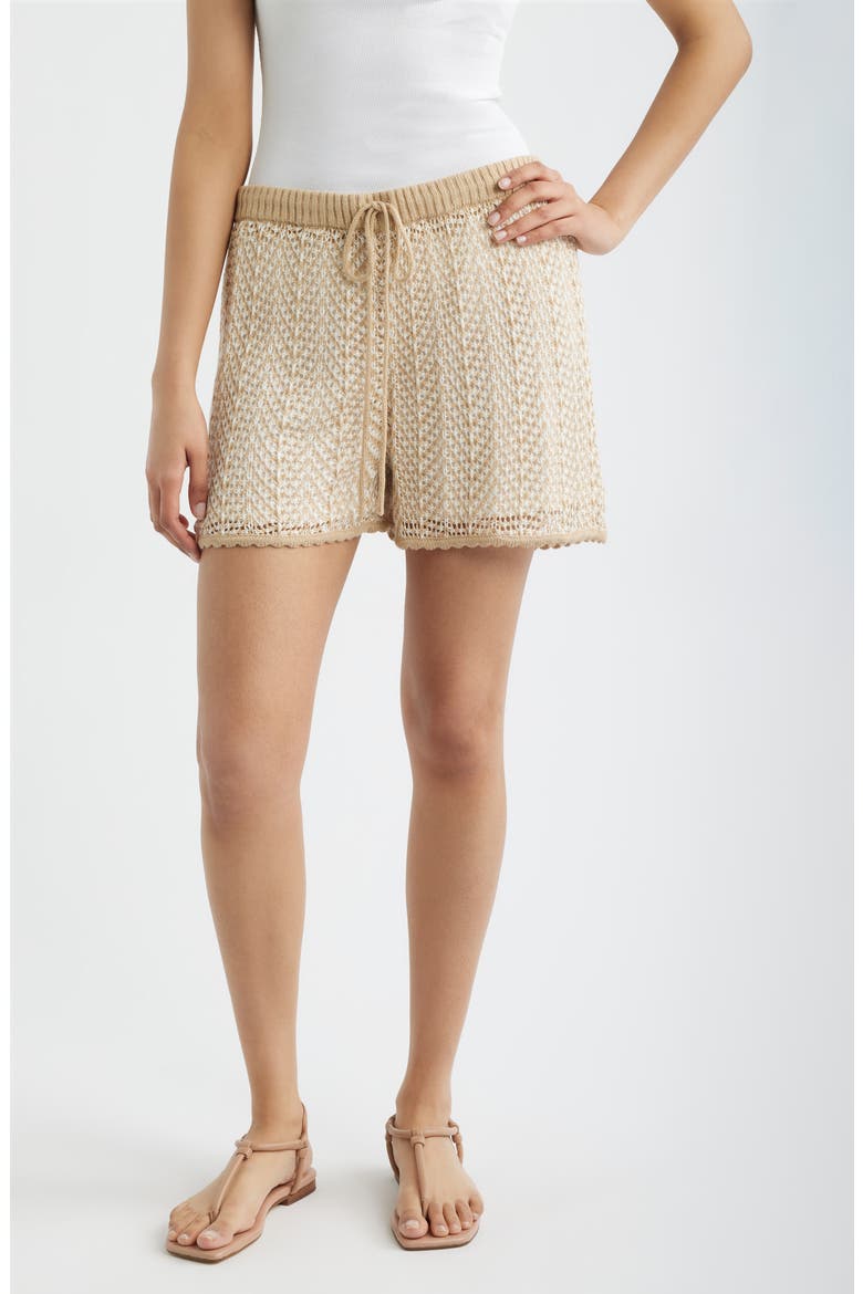 Open Stitch Shorts, Main, color, JUTE