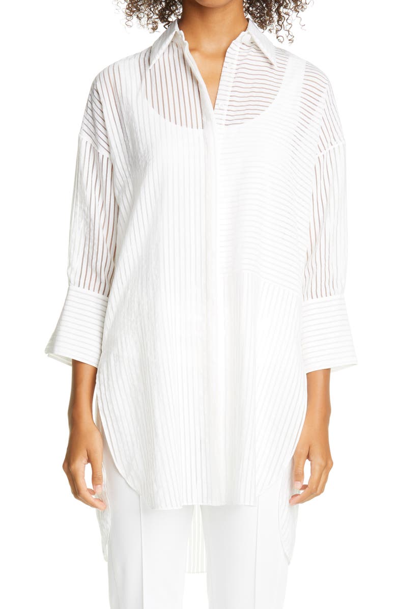 Akris punto Partwork Stripe Tunic Blouse, Main, color, 