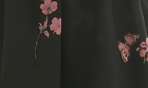Socialite Floral Cold Shoulder Tiered Maxi Dress In Black