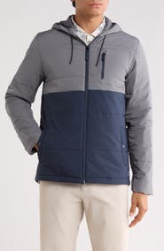 TravisMathew Torch Runner Colorblock Quilted Hooded Jacket
