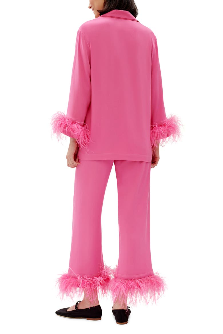 Party Double Feather Pajamas, Alternate, color, HOT PINK
