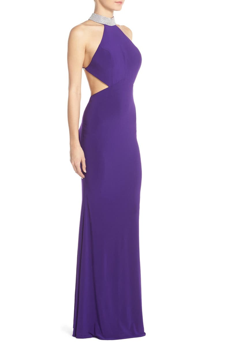 Faviana Embellished Jersey Gown, Alternate, color, 