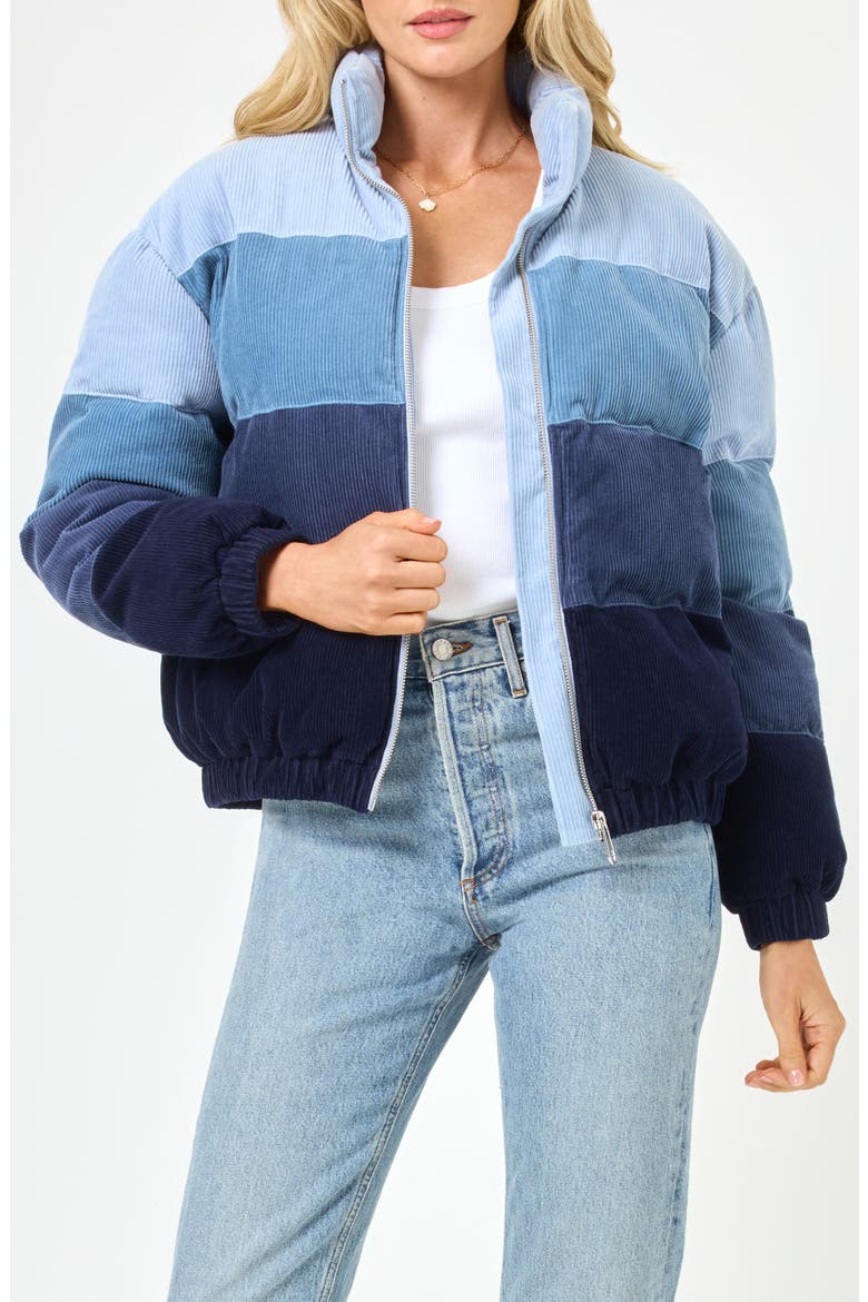 Horizon Cropped Bomber Jacket, Main, color, MARINA DAYS