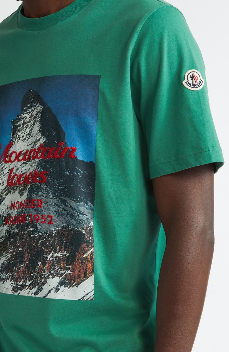 Moncler Mountain Motif Embroidered Graphic T-Shirt, Alternate, color, 
