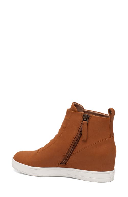 Linea Paolo Ashley High Top Wedge Sneaker Boot In Cognac