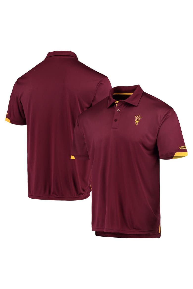 Men's Colosseum Maroon Arizona State Sun Devils Santry Lightweight Polo, Main, color, Maroon
