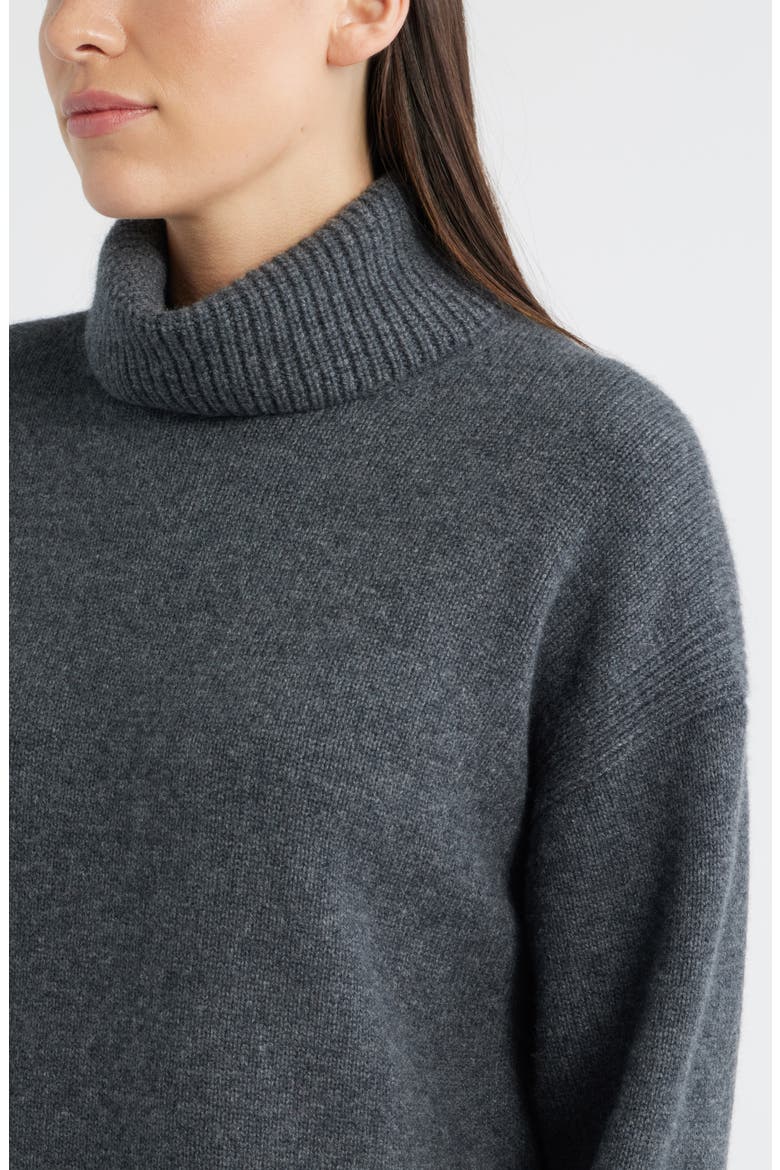 Wool & Cashmere Turtleneck Sweater, Alternate, color, GREY ONYX HEATHER