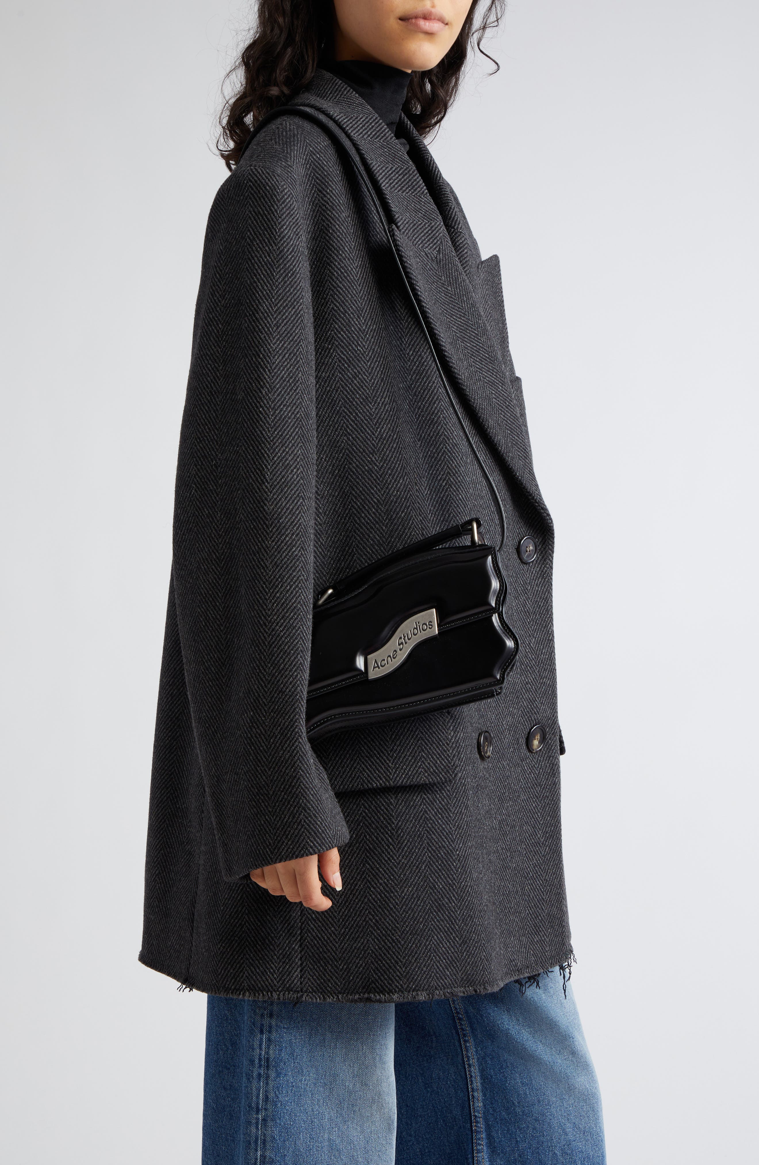 Acne Studios x Keisuke Otobe Distortion Wavy Top Handle Bag, Alternate, color, 