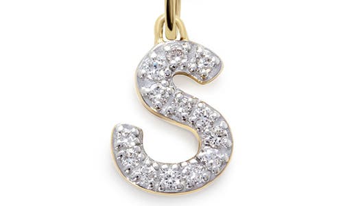Monica Vinader Lab Created Diamond Initial Pendant Necklace In 14kt Solid Gold - S