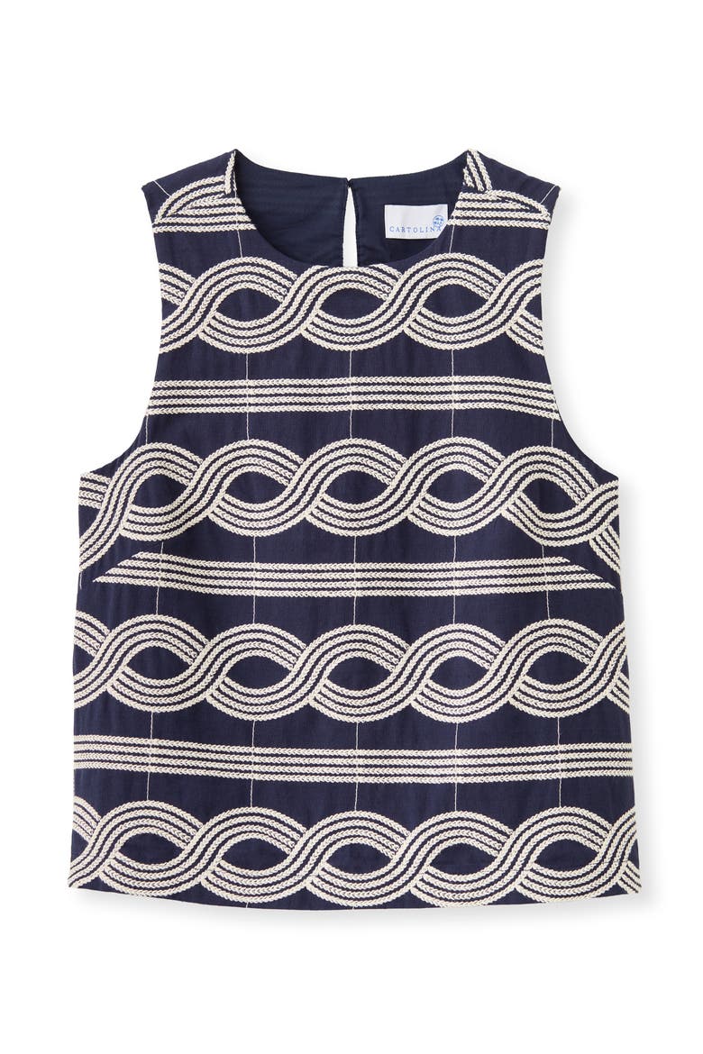 Celeste Embroidered Tank, Main, color, Midnight Blue