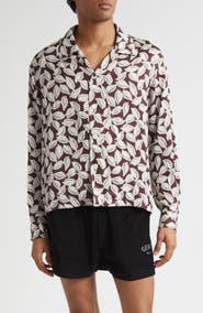 Bode Paper Birch Print Camp Shirt