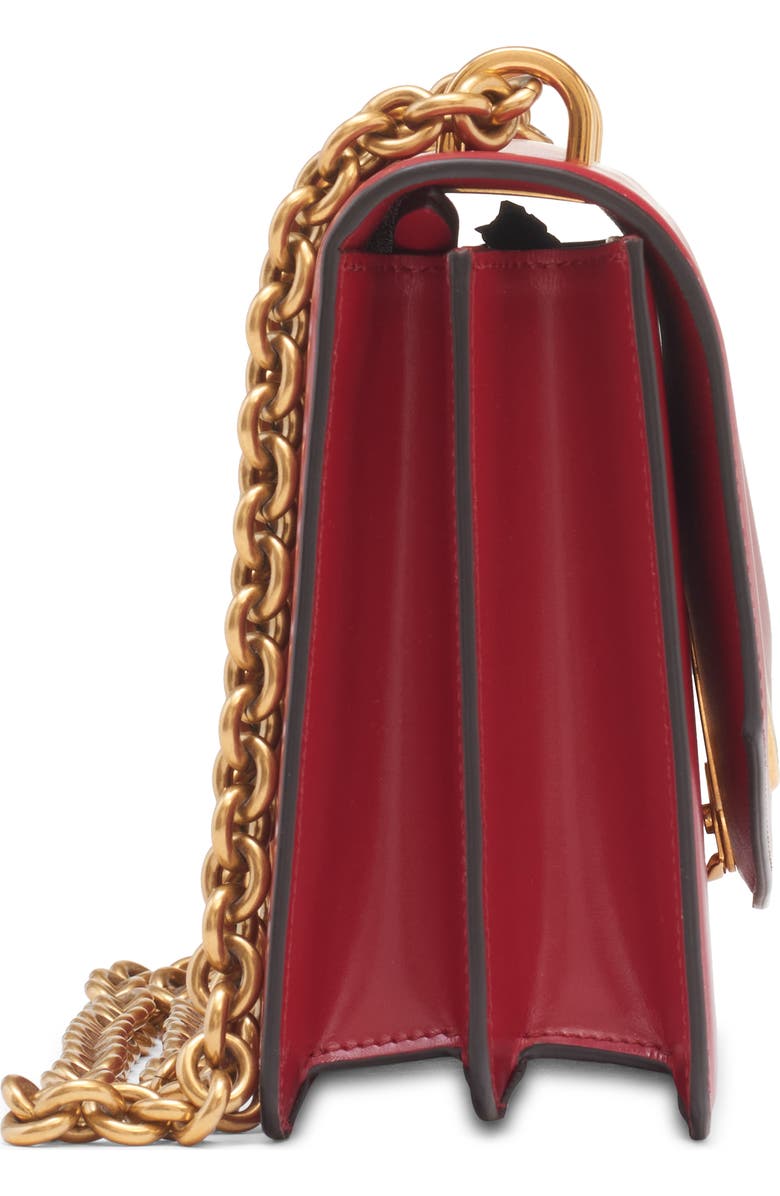 Valentino Garavani DeVain VLOGO Leather Shoulder Bag, Alternate, color, Rosso V
