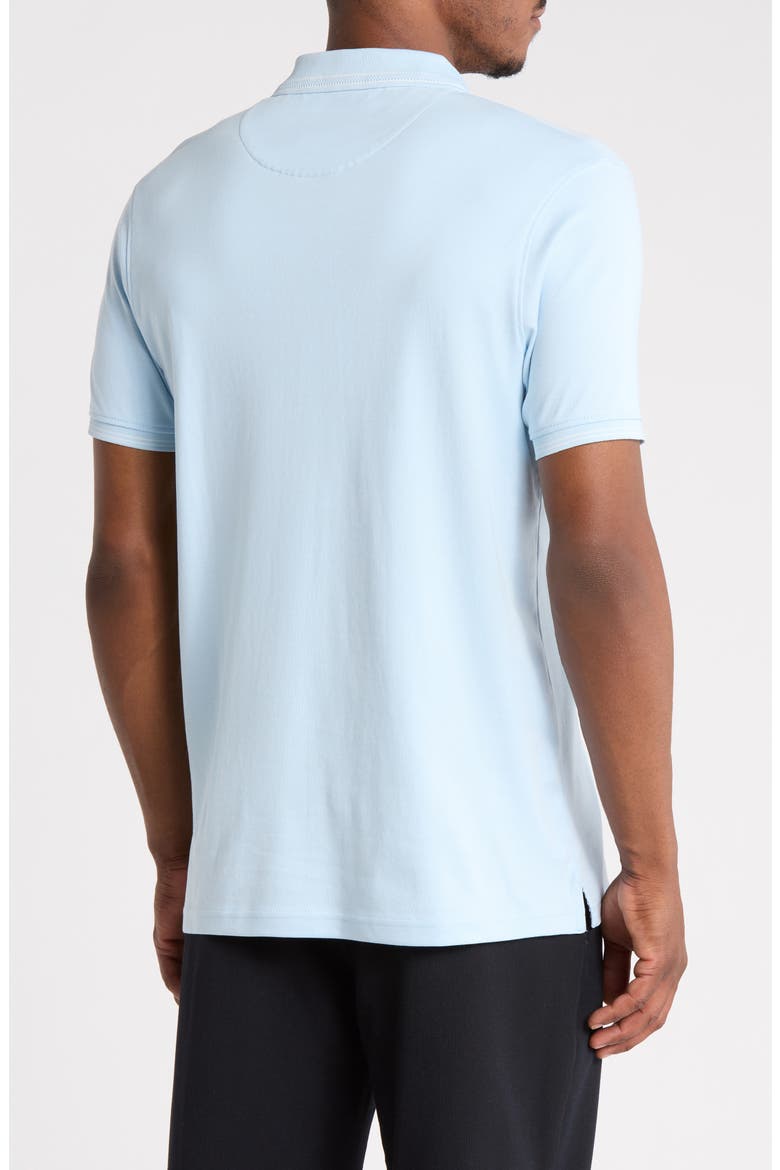 Tipped Zip Polo, Alternate, color, SKY BLUE