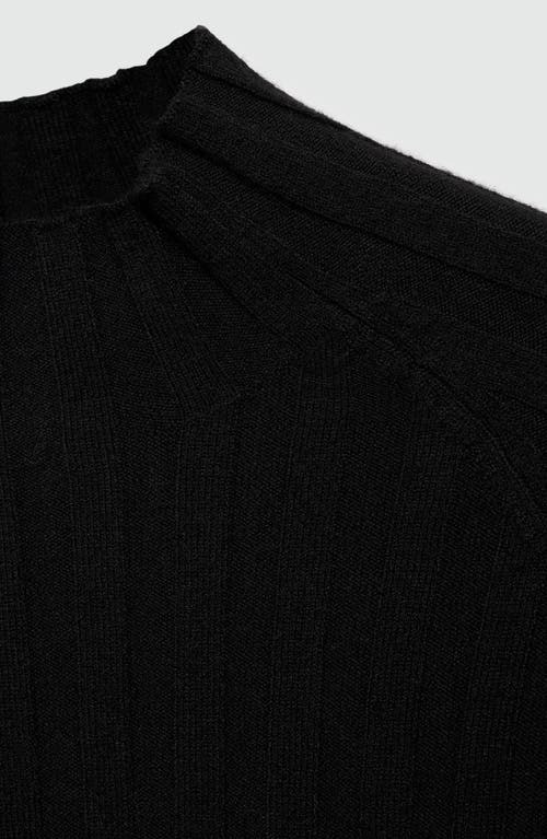 Mango Flurry Rib Funnel Neck Sweater