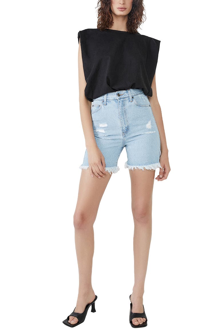 Shoulder Pad Muscle Tee, Alternate, color, BLACK