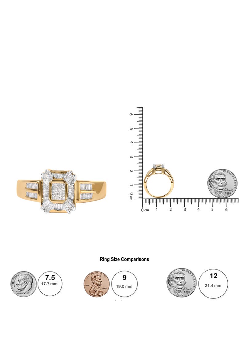 10K Yellow Gold 1/2 Cttw Diamond Composite and Halo Ring, Alternate, color, Yellow