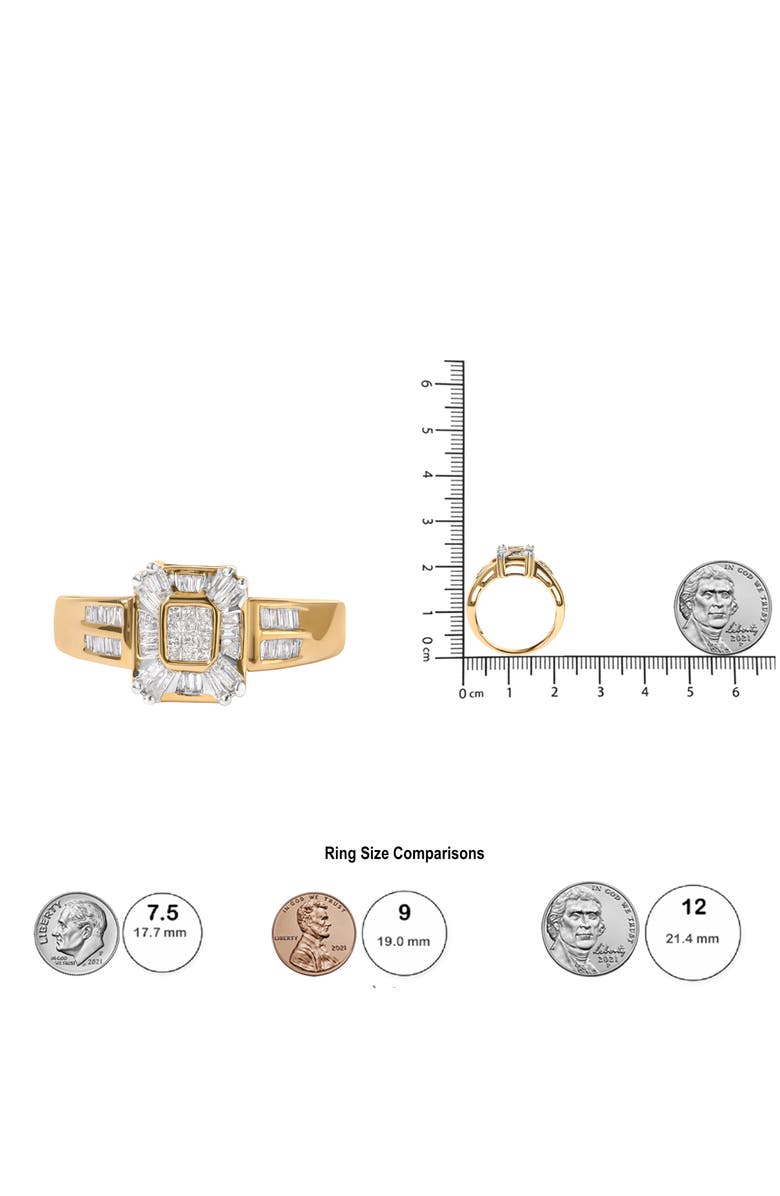 Haus of Brilliance 10K Yellow Gold 1/2 Cttw Diamond Composite and Halo Ring, Alternate, color, Yellow