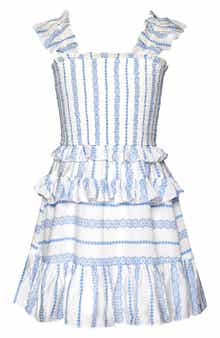 Hannah Banana Kids' Floral Stripe Ruffle Dress
