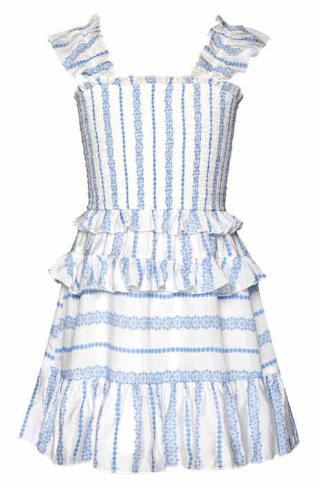 Hannah Banana Kids' Floral Stripe Ruffle Dress