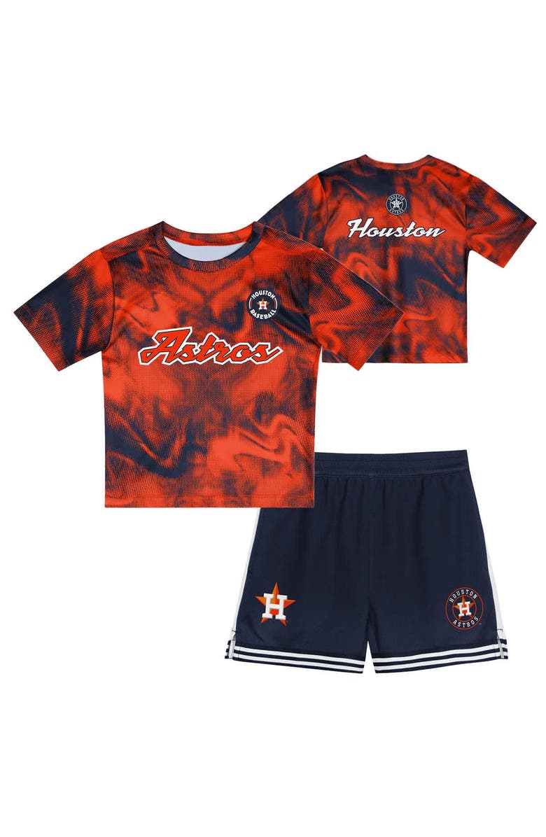 Outerstuff Toddler Orange/Navy Houston Astros Pinch Hitter Infielder T-Shirt & Shorts Set, Main, color, Orange