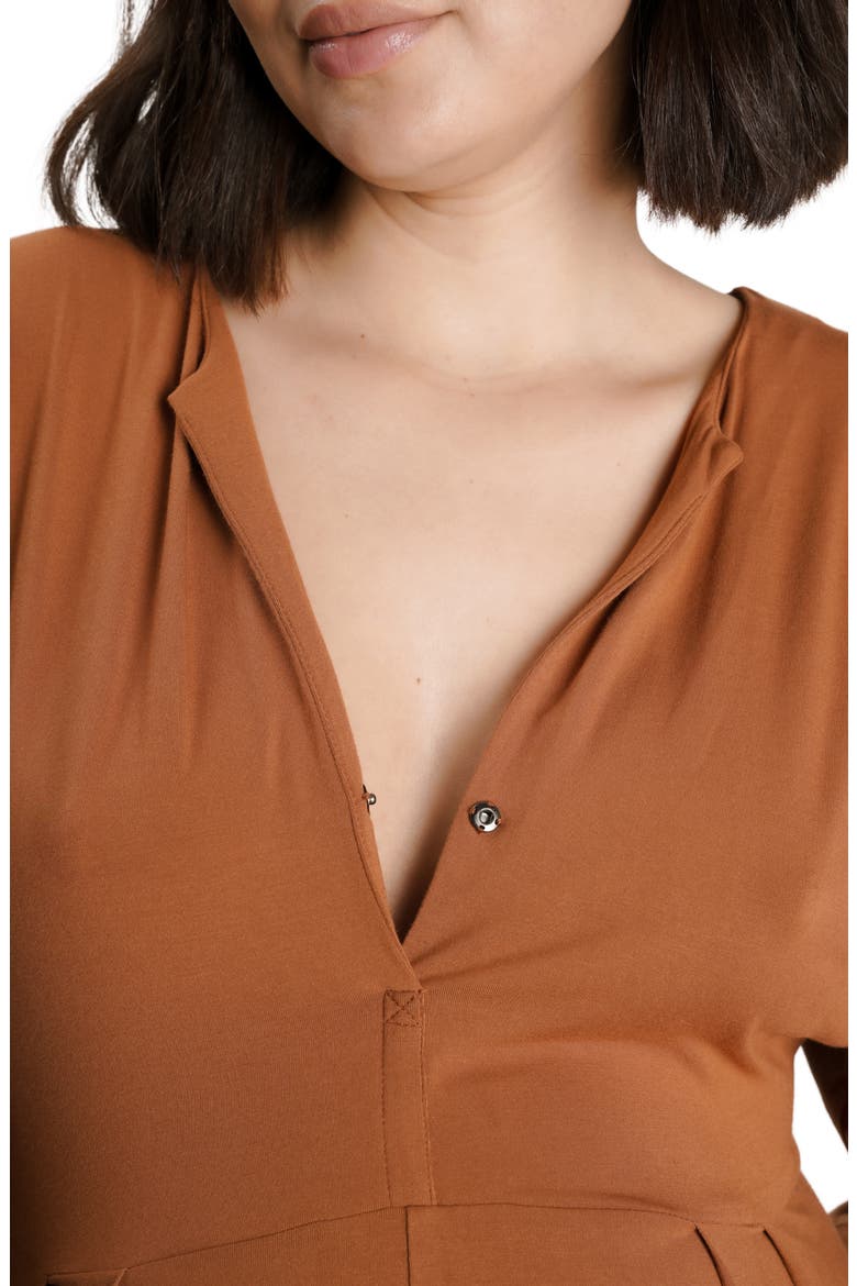 Filipa Maternity & Nursing Jumpsuit, Alternate, color, CARAMEL