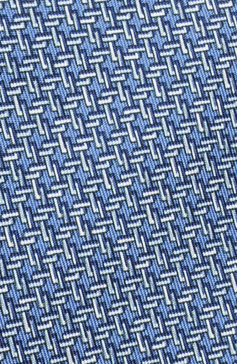Jack Victor Privee Geometric Print Silk Tie, Alternate, color, Blue
