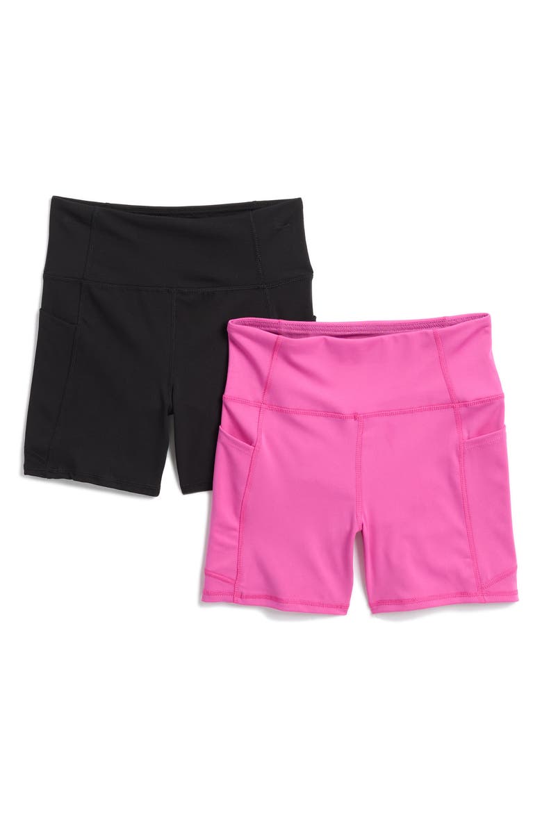 Jessica Simpson 2-Pack Performance Pocket Bike Shorts, Main, color,