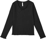 Rylee + Cru Kids' Ribbed Long Sleeve T-Shirt