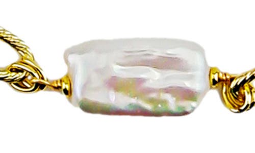 Panacea Faux Pearl Station Necklace In White