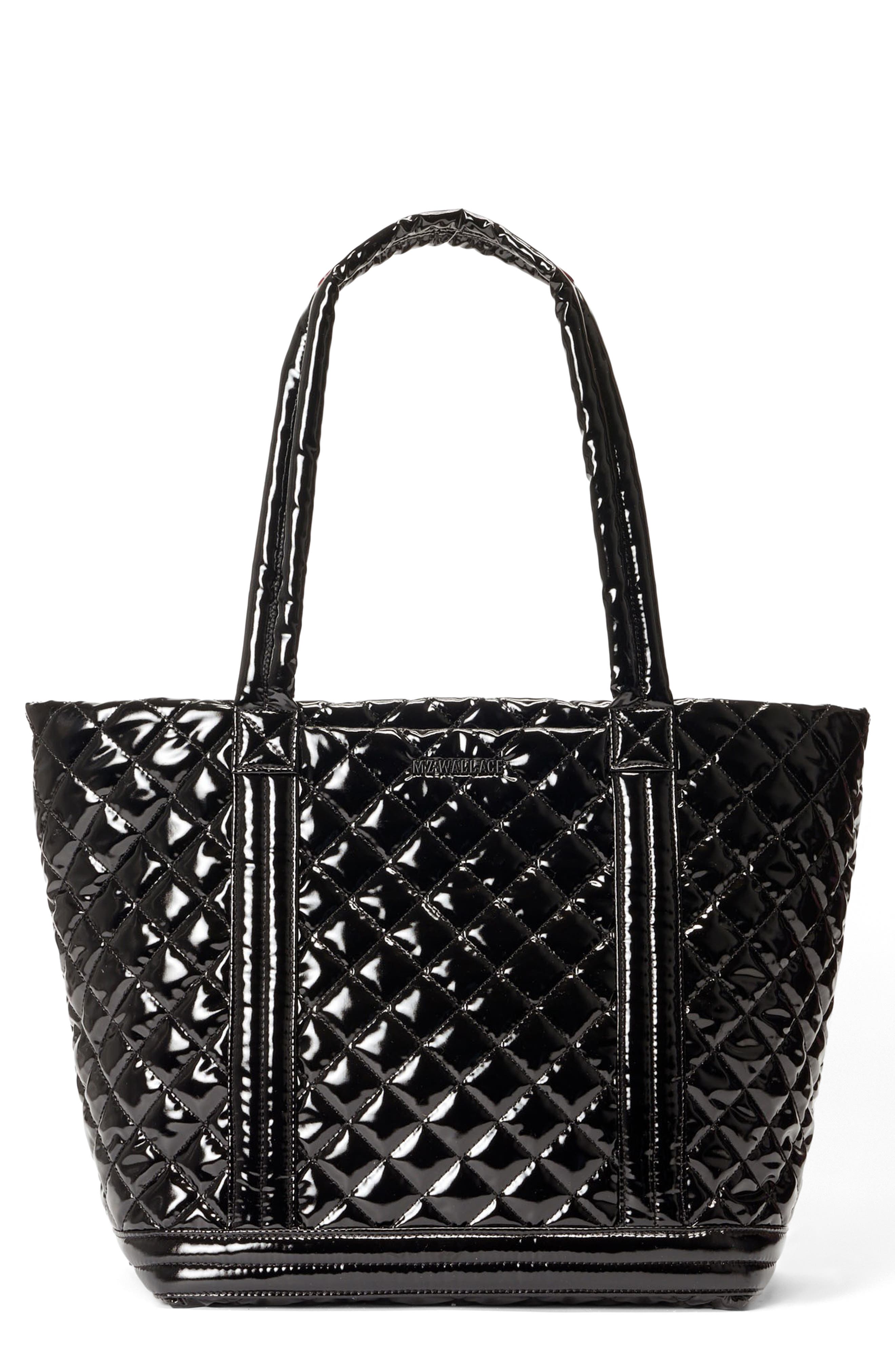 Medium Empire II Quilted Nylon Tote, Main, color, BLACK LACQUER