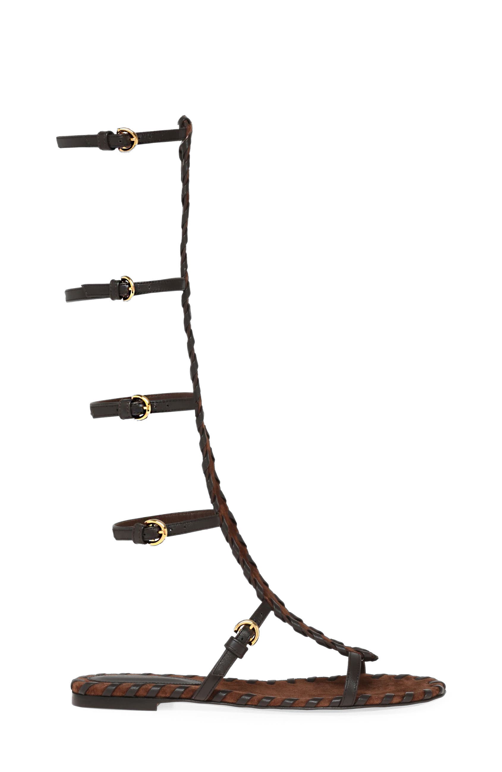 Zaira Gladiator Sandal, Main, color, Brown Suede and Lamb leather