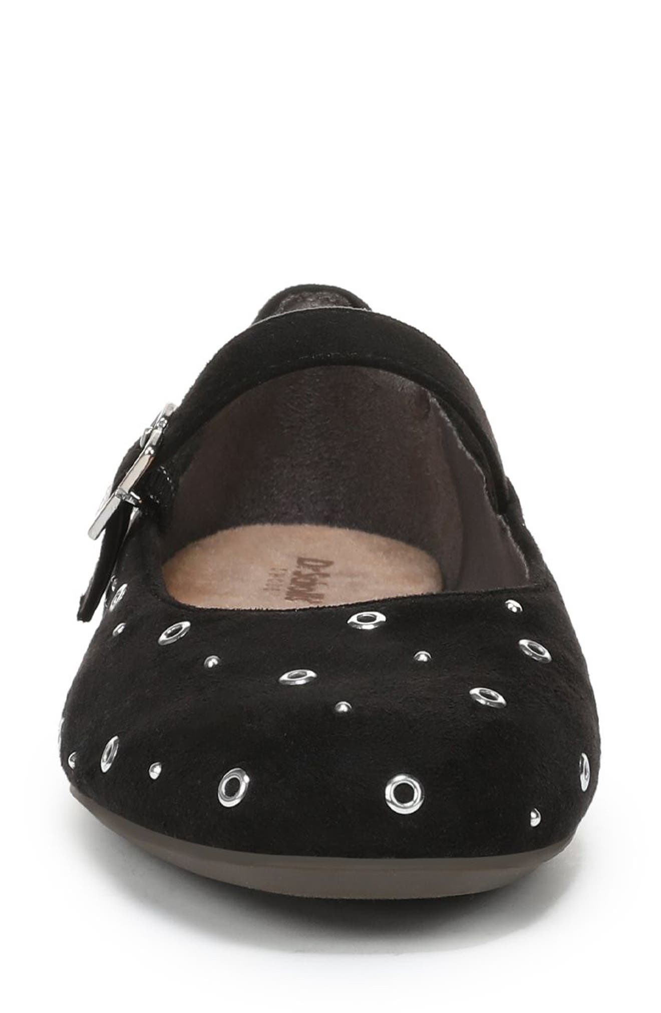 Wexley Studded Mary Jane Flat, Alternate, color, BLACK MICROFIBER