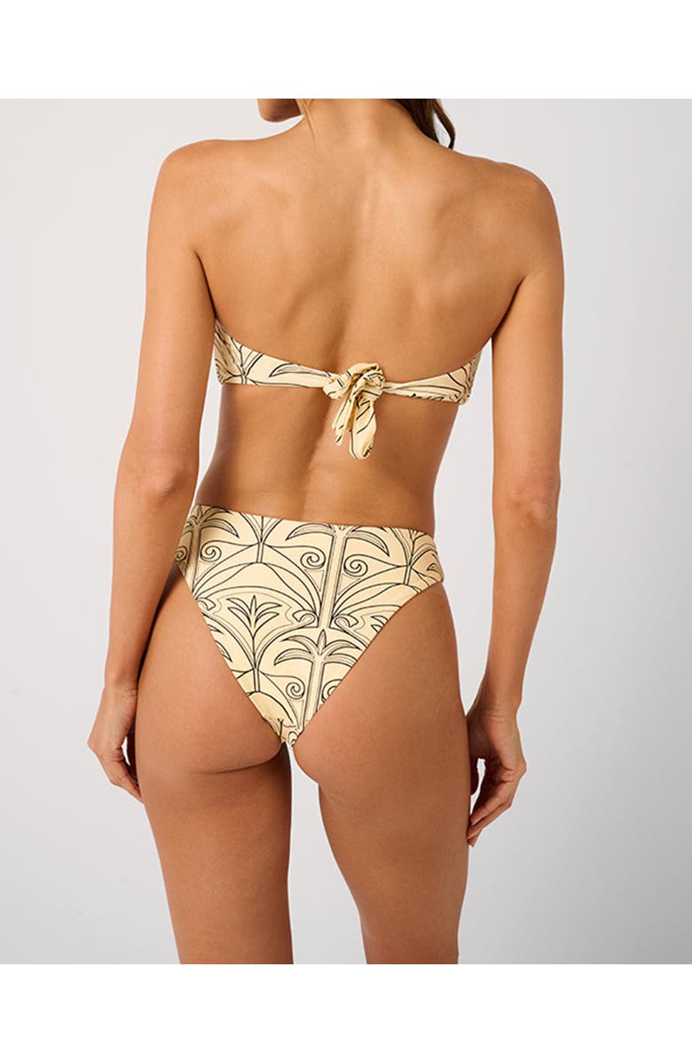 WeWoreWhat Ruched Tie Bandeau Top, Alternate, color, Parchment/Midbl