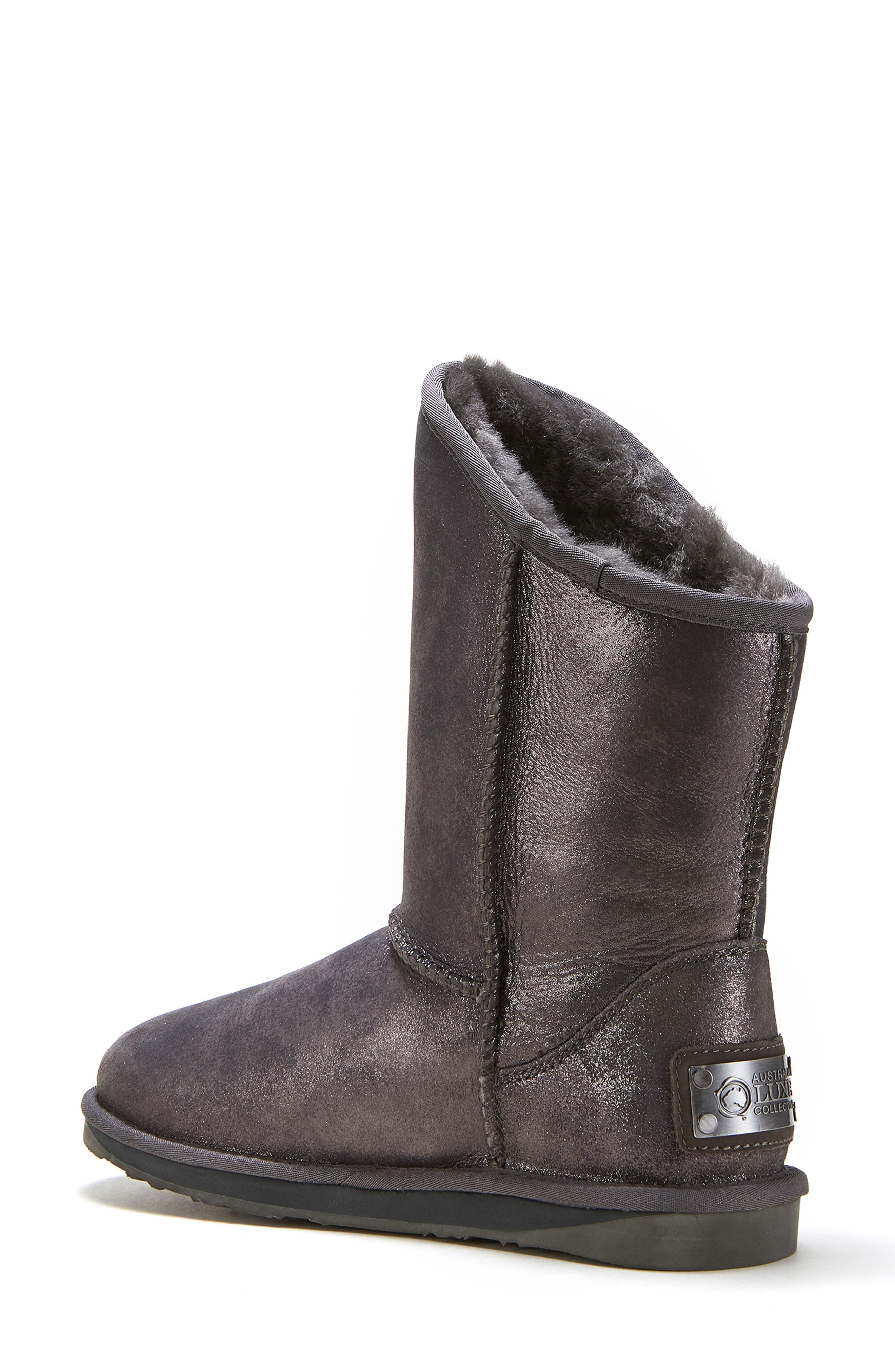 Australia Luxe Collective Cosy Genuine Shearling Short Boot, Alternate, color, Antique Silver