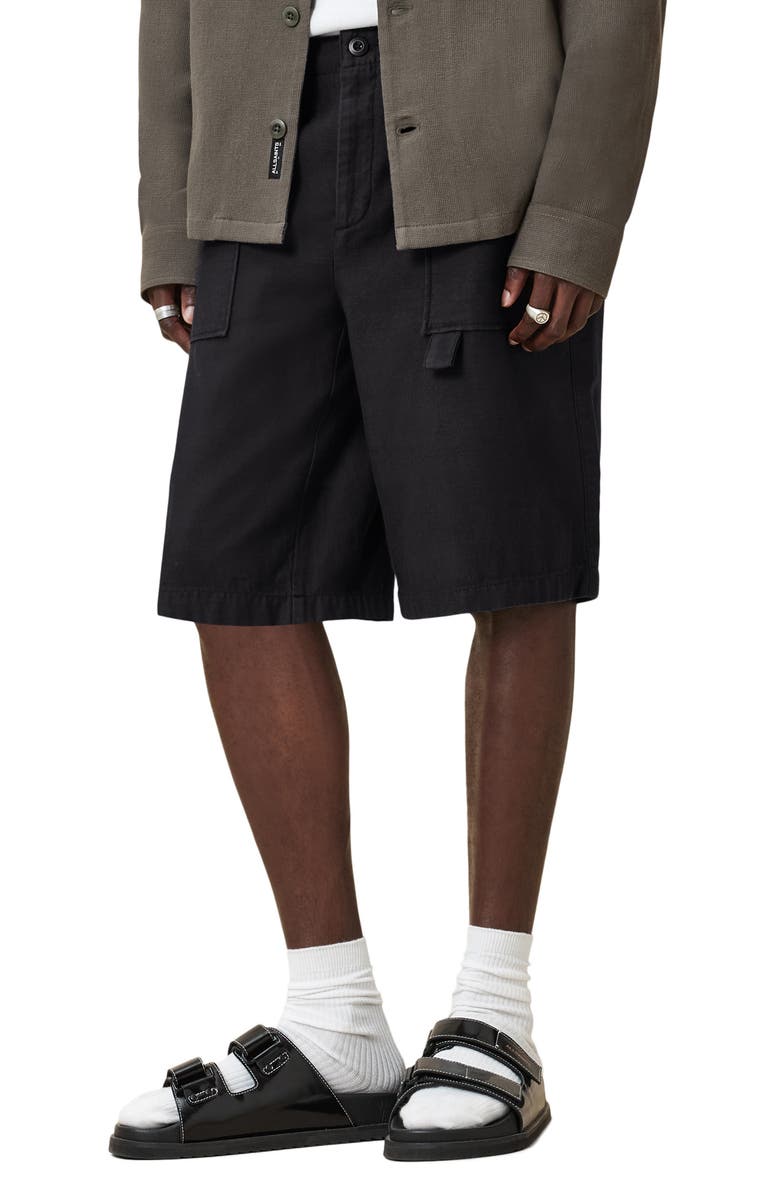 AllSaints Talbot Cotton Shorts, Alternate, color, 