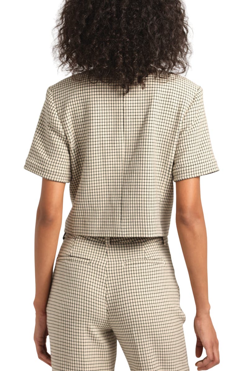 Derek Lam 10 Crosby Grace Short Sleeve Jacket, Alternate, color, Biscuit Multi