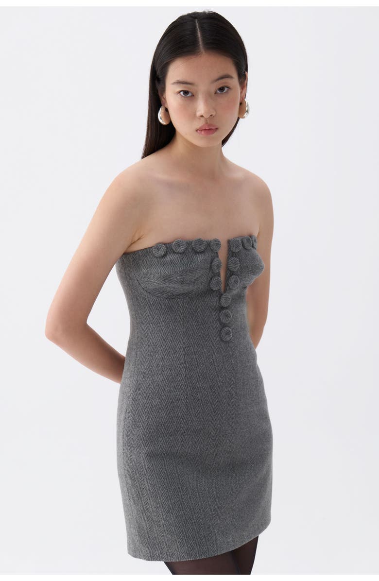 Nocturne Strapless Mini Dress, Alternate, color, 