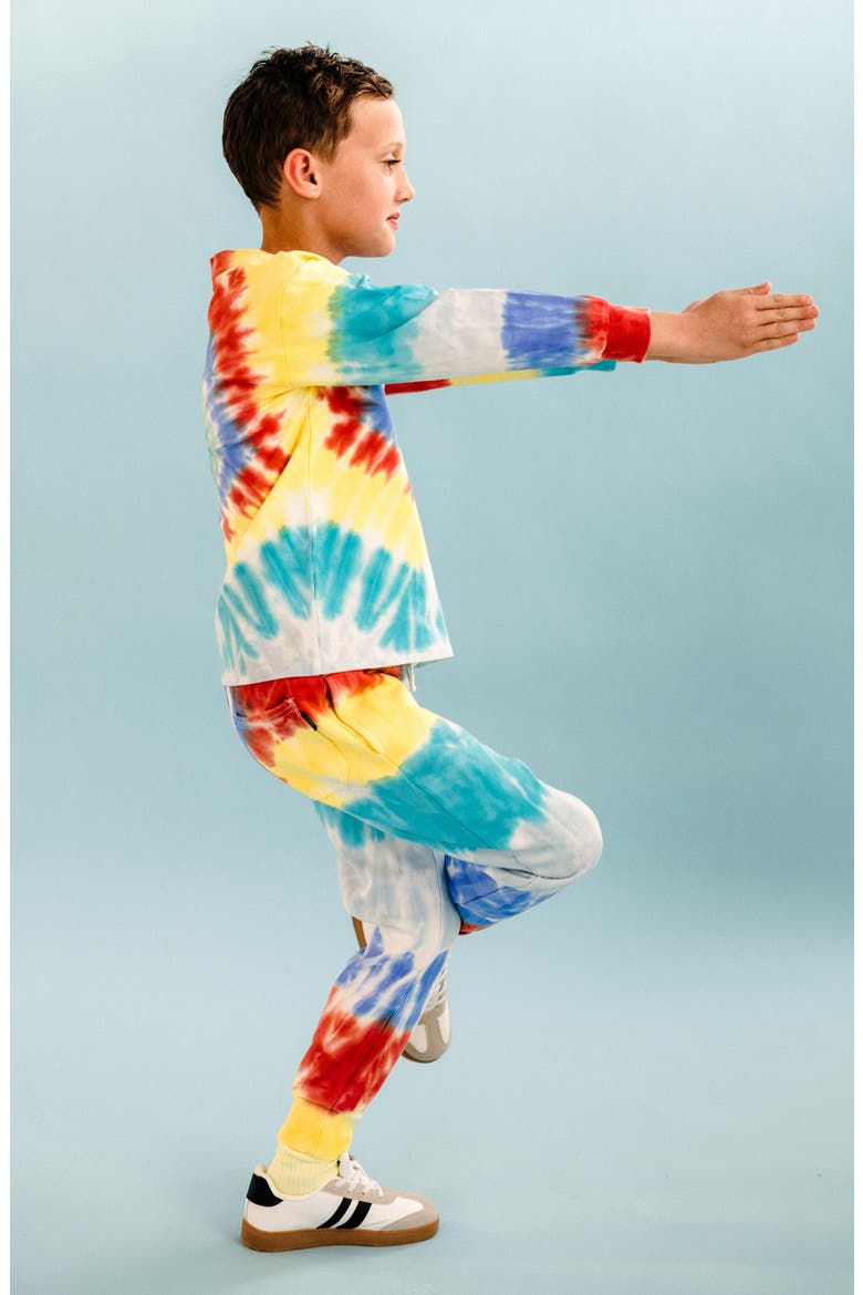 Kids' Tie Dye Cotton Joggers, Alternate, color, RAINBOW