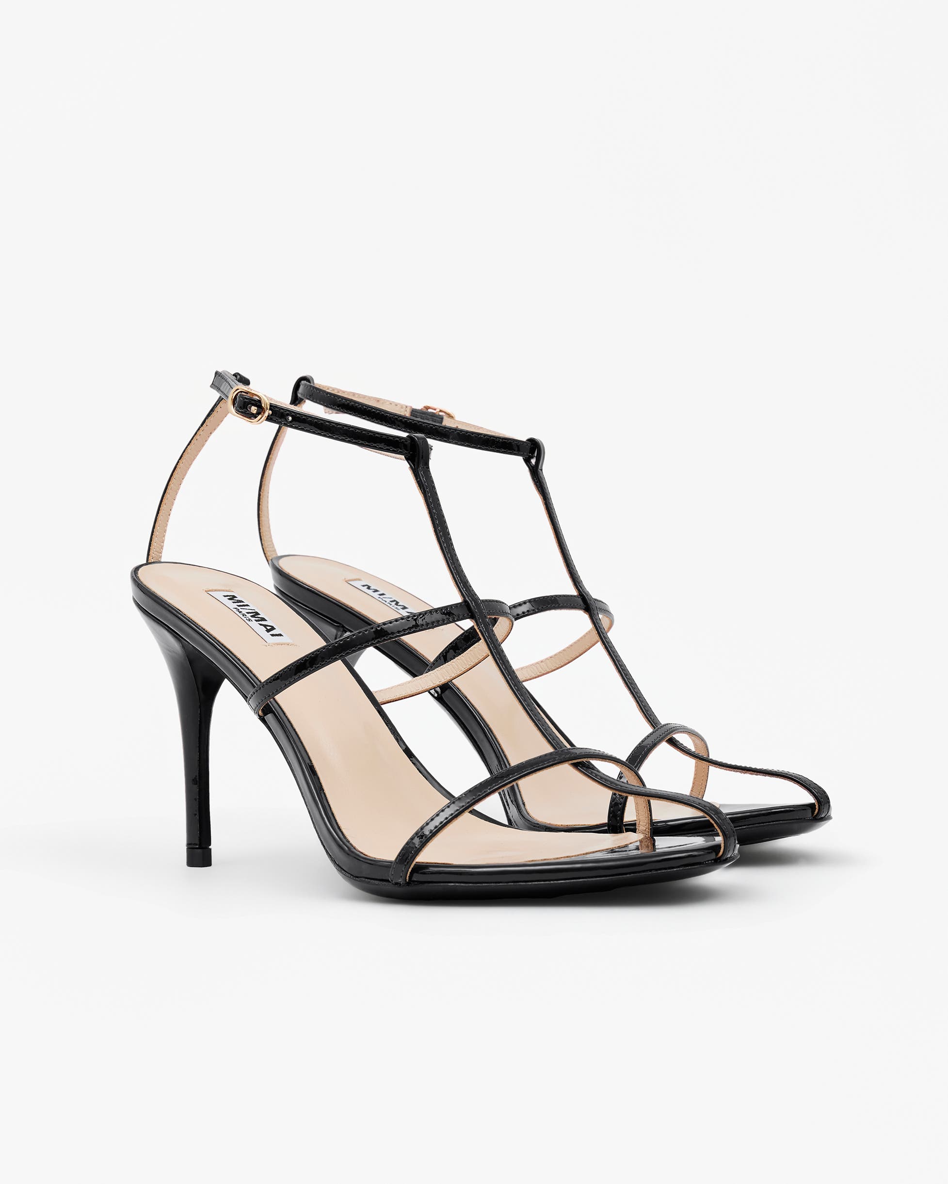 MI/MAI Gupta Patent Leather Heeled Sandals, Alternate, color, Black