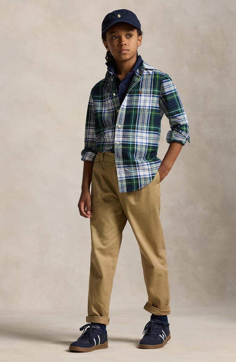 Polo Ralph Lauren Kids' Classic Plaid Cotton Button-Down Oxford Shirt, Alternate, color,