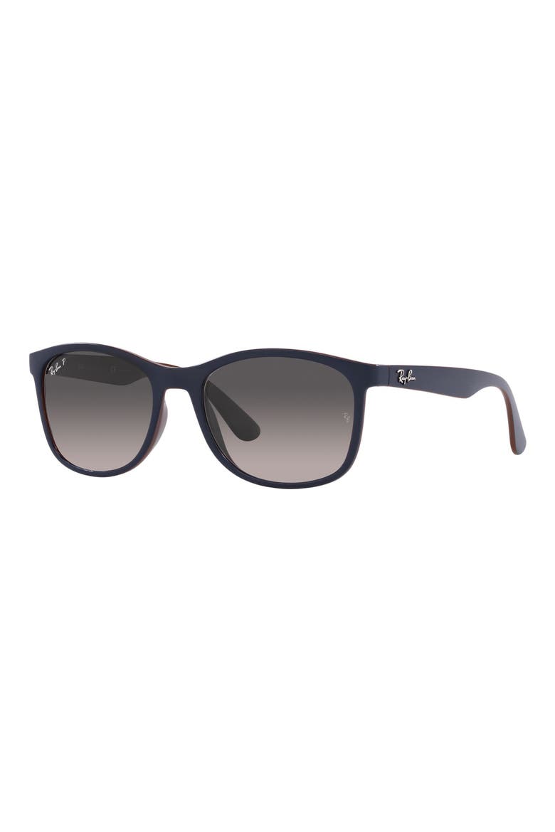 56mm Polarized Square Sunglasses, Alternate, color, MATTE BLUE