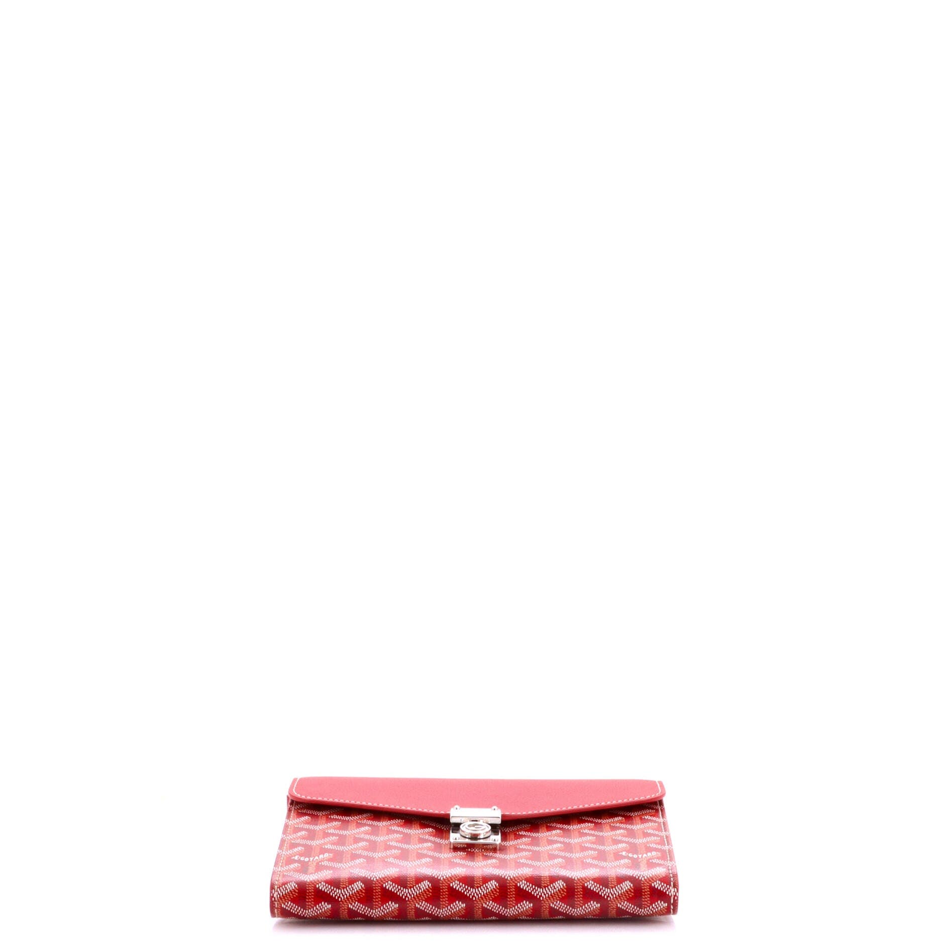 Chypre Wallet on Strap Coated Canvas with Leather, Alternate, color, Red