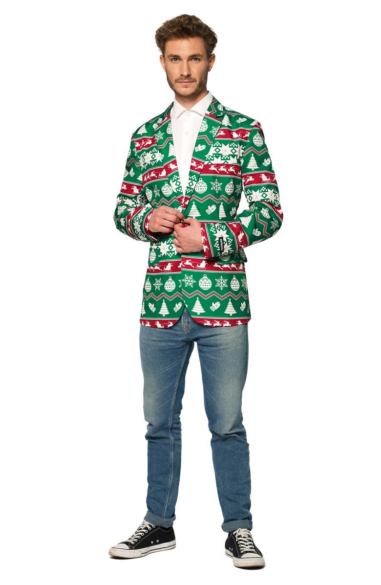 OppoSuits Christmas Green Nordic Tuxedo Jacket, Alternate, color, Green