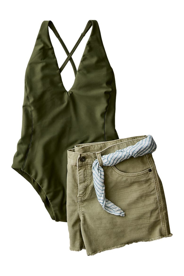 Oahu 4" Short, Alternate, color, Olive