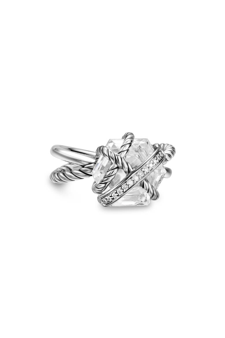 Cable Wrap Crystal & Diamond Ring, Alternate, color, SILVER PAVE