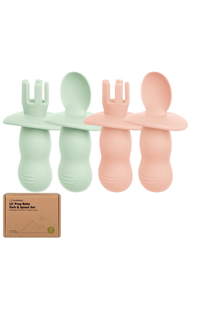 2-Sets Prep Baby Spoons & Forks Set, Main, color, Mellow