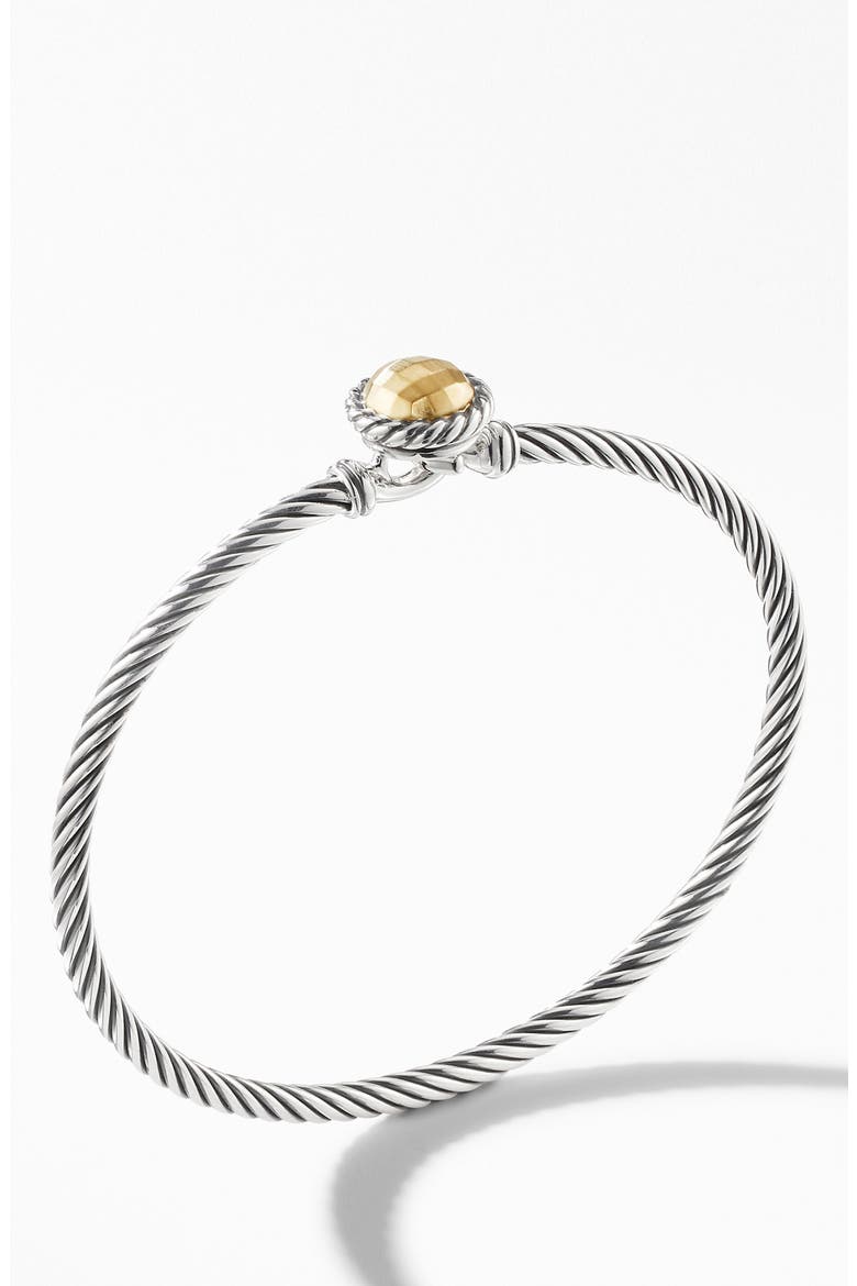 Petite Chatelaine® Bracelet in Sterling Silver with Semiprecious Stone, 3mm, Main, color, GOLD DOME